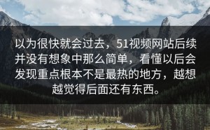 以为很快就会过去，51视频网站后续并没有想象中那么简单，看懂以后会发现重点根本不是最热的地方，越想越觉得后面还有东西。